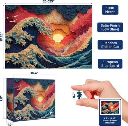 Great Wave (#2) – 1000 Piece Jigsaw Puzzle for Adults - Final Piece Puzzles