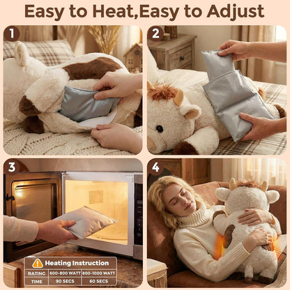 Mewaii Weighted Stuffed Animals Cow Plush, Heatable Coolable, 2-5lbs, 23in