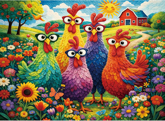 Puzzles for Adults 500 Pieces,Colorful Chicken Jigsaw Puzzle for Adults