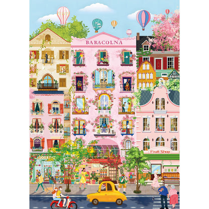 Puzzles for Adults 1000 Pieces, Romantic Street Scene Jigsaw Puzzle with 1:1 HD Poster, Perfect Interlocking No Dust, Stress Relief Ideal Gift for Family Games