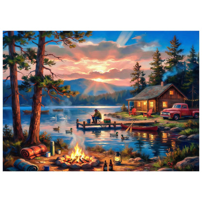 Starry Aurora Lake Puzzles for Adults 1000 Pieces,Interlocking No Dust