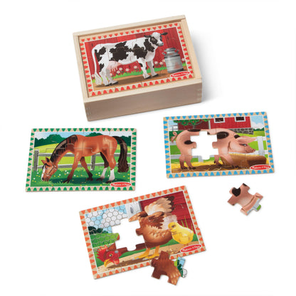 Melissa & Doug 4-in-1 Wooden Vehicle Jigsaw Puzzle 48-Piece Set