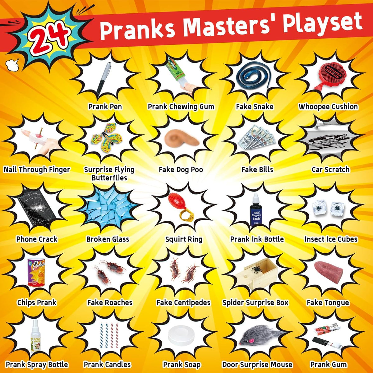 wookidel Prank Kit-35 Pranks for Kids & Adults, Prank Stuff April Fools