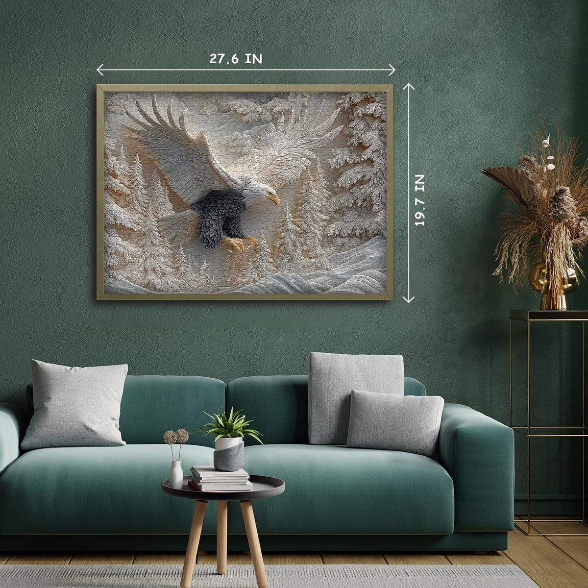 The Carved Eagle Jigsaw Puzzle 1000 Pieces, Majestic Bald Eagle Bird Puzzles for Adults,White Forest Art Nature Puzzle Animal, Unique Challenging Impossible Hard Puzzles