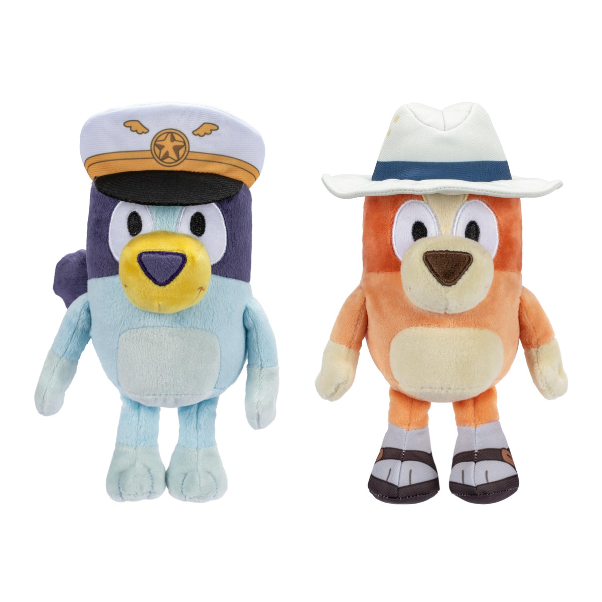 Bingo & Bluey Plush Toys 2-Pack, Soft Deluxe Fabric, Embroidered