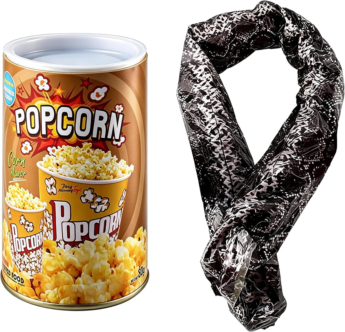Cooplay Popup Snake in a Popcorn Can Prank, Halloween Fools Day Party Magic Trick Joke Gadget Fun Prank Gag Friend Christmas Toy