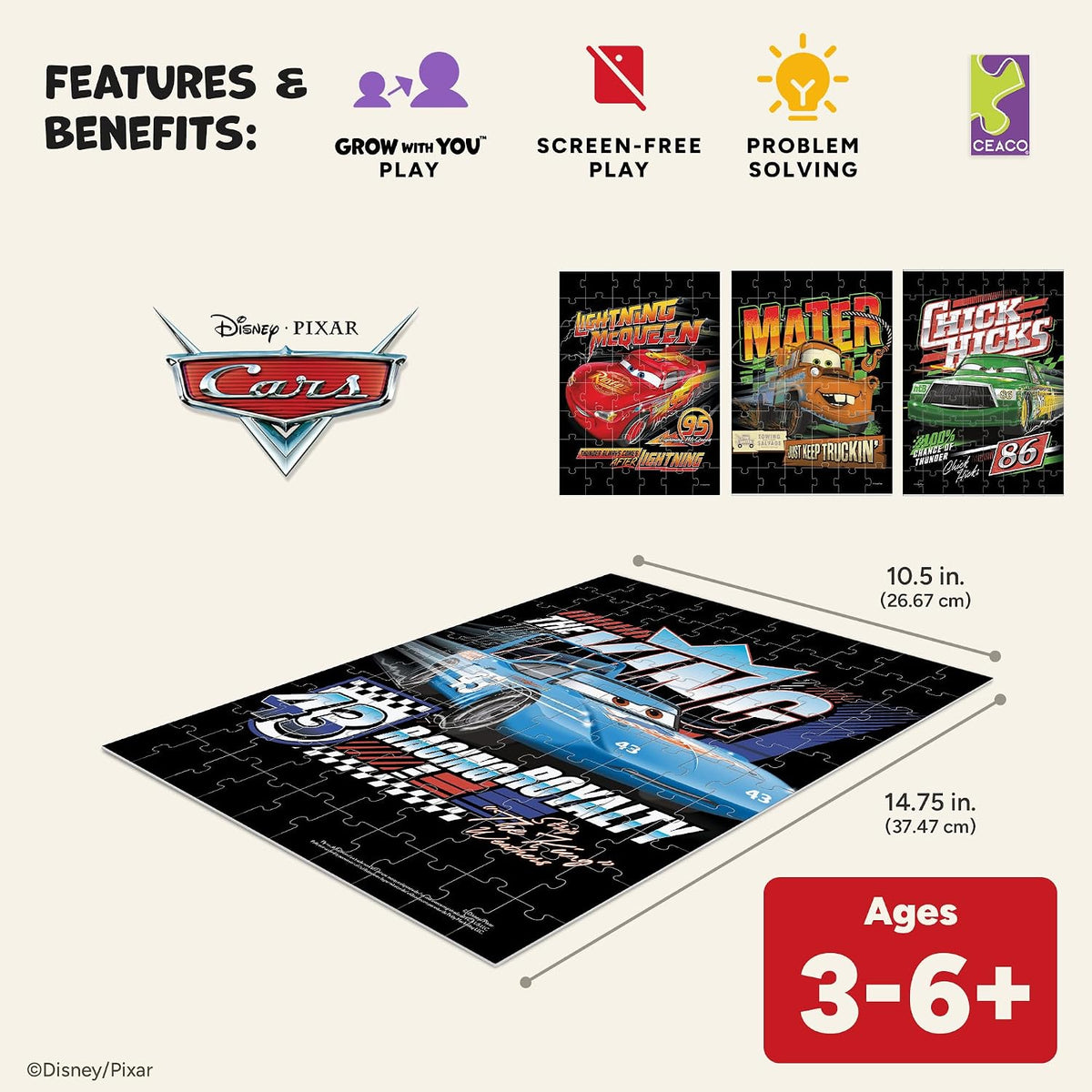 Ceaco - Disney Pixar Cars Puzzle for Kids – Multipack