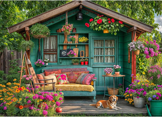 1000 Piece Puzzle for Adults, Flower House Jigsaw Puzzle, Family Puzzles Game, Interlock Perfectly No Dust, Home Decoration Puzzle, Gifts for Parents