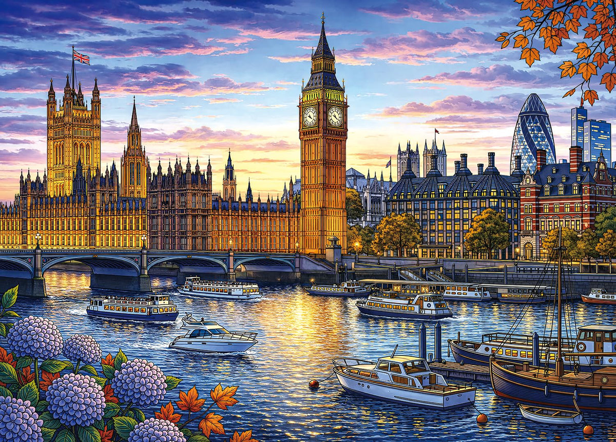 1024 Piece Puzzle for Adults, Four Seasons Window View