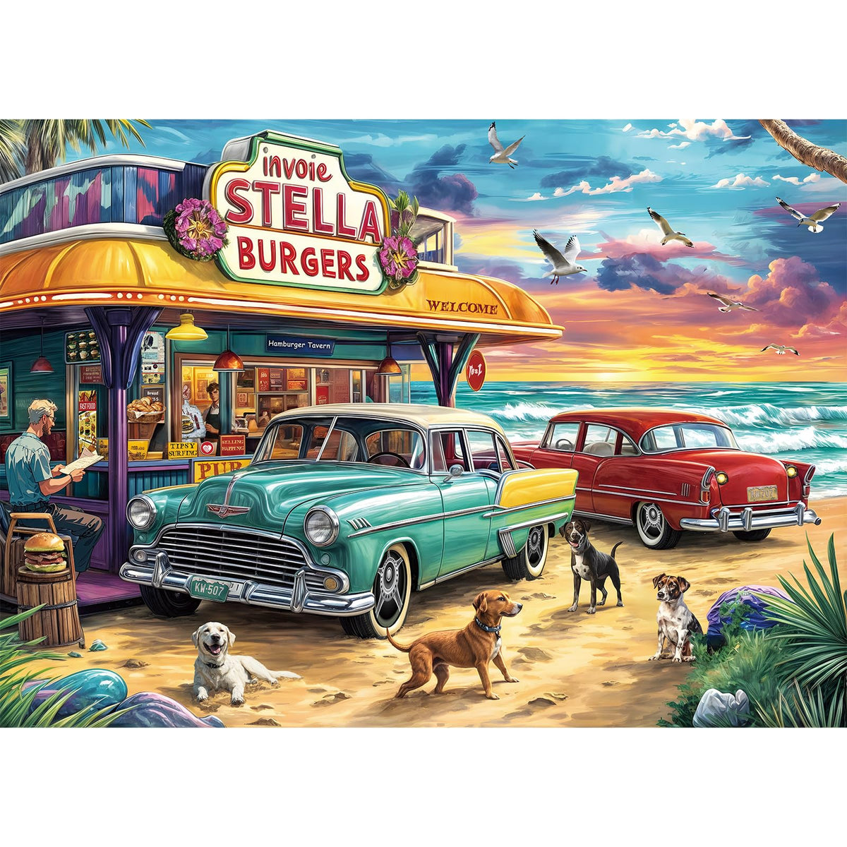 Puzzles for Adults 1000 Pieces, Romantic Street Scene Jigsaw Puzzle with 1:1 HD Poster, Perfect Interlocking No Dust, Stress Relief Ideal Gift for Family Games