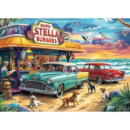 Puzzles for Adults 1000 Pieces, Romantic Street Scene Jigsaw Puzzle with 1:1 HD Poster, Perfect Interlocking No Dust, Stress Relief Ideal Gift for Family Games