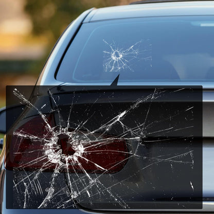 1pc 1pc of Realistic Broken Glass Window Sticker, Suitable for Trucks, Boats, Laptops, And Phones - Vinyl Sticker with Bullet Hole Effect for a Broken Screen, Temporary Prank Accessory (Easy to Peel Off, No Residue) - Irregular Glass Pattern