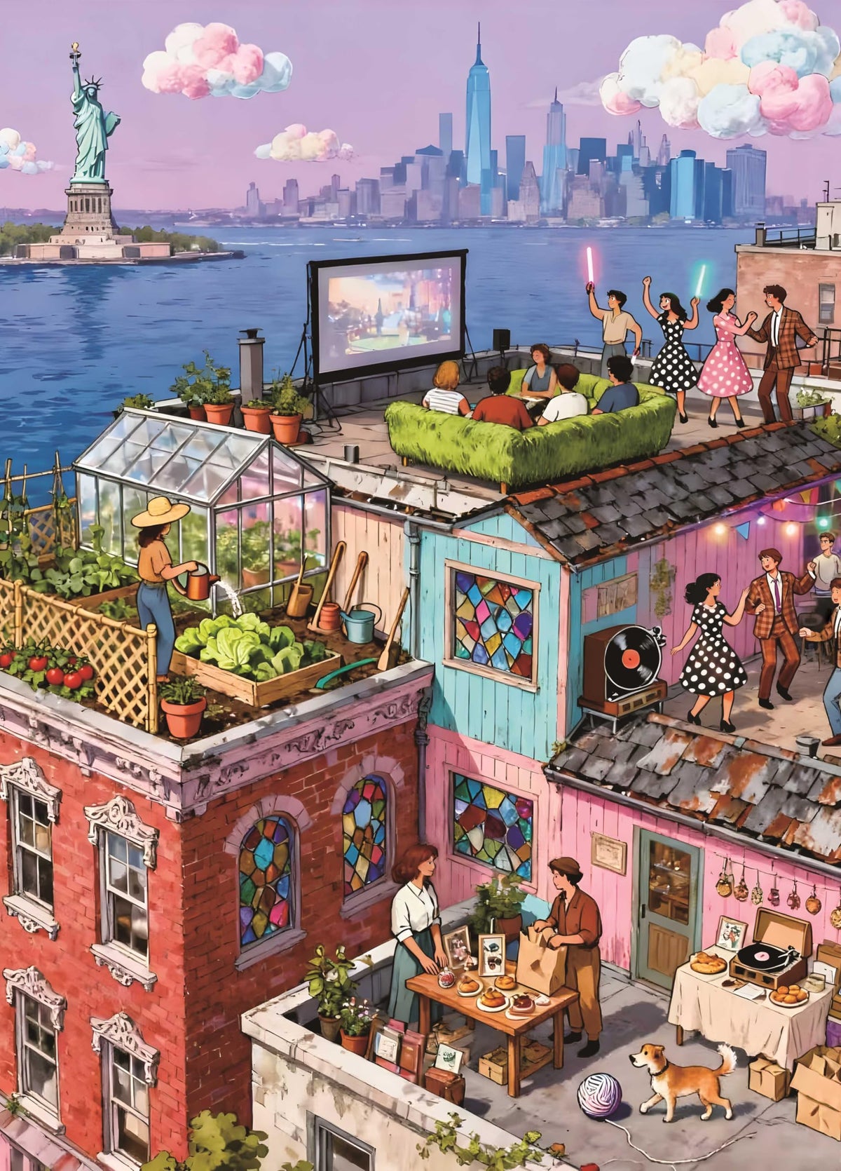Riverside Terrace 1000 Piece Jigsaw Puzzle for Adults
