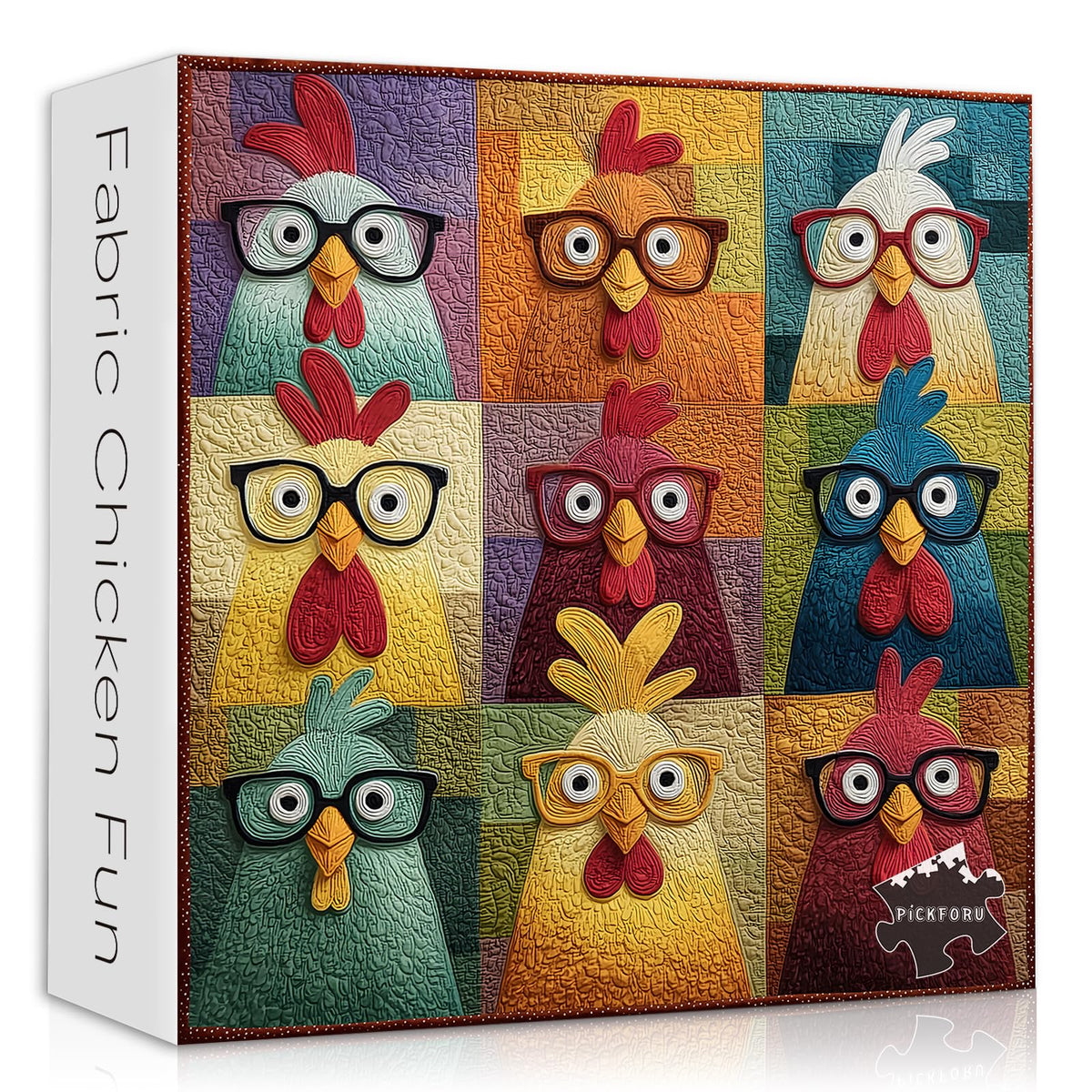 Chicken Puzzles for Adults 1000 Piece, PICKFORU Funny Chicken Jigsaw Puzzle, Garden Farm Flower Animal Rooster Themed, Patchwork Art Challenge Puzzle