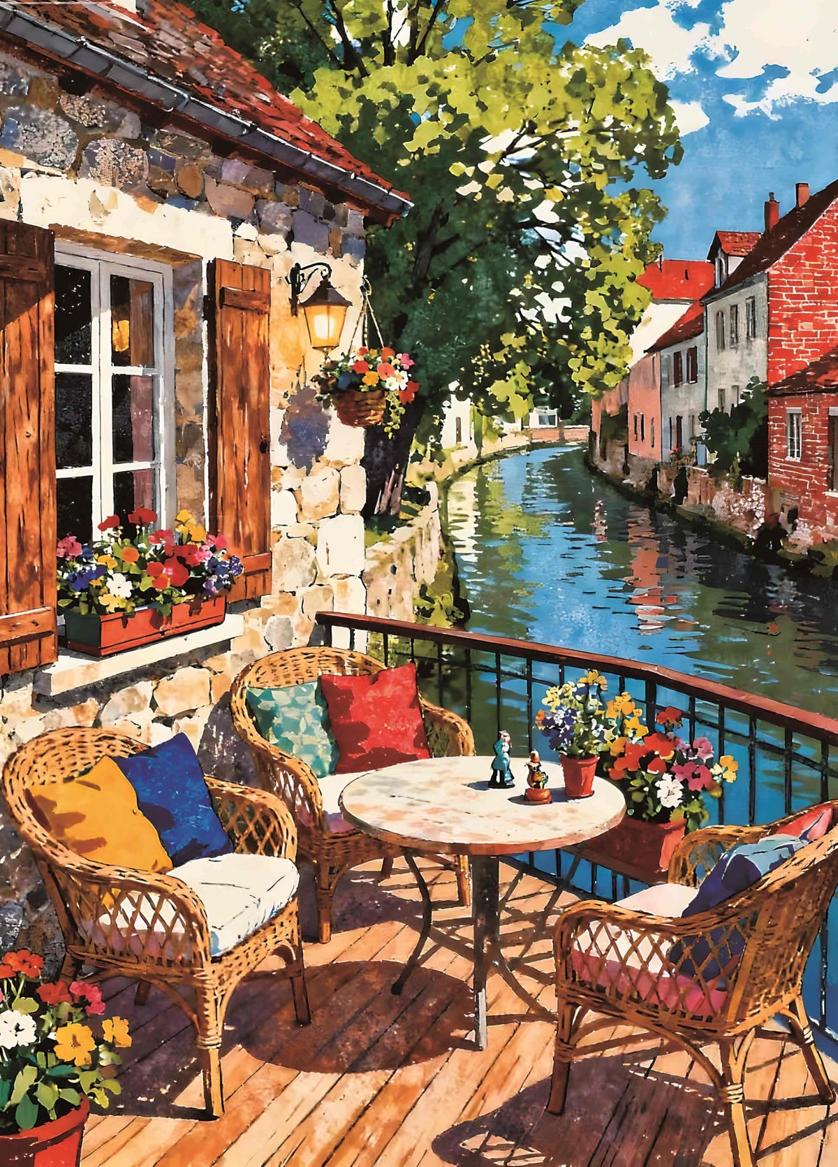 Riverside Terrace 1000 Piece Jigsaw Puzzle for Adults