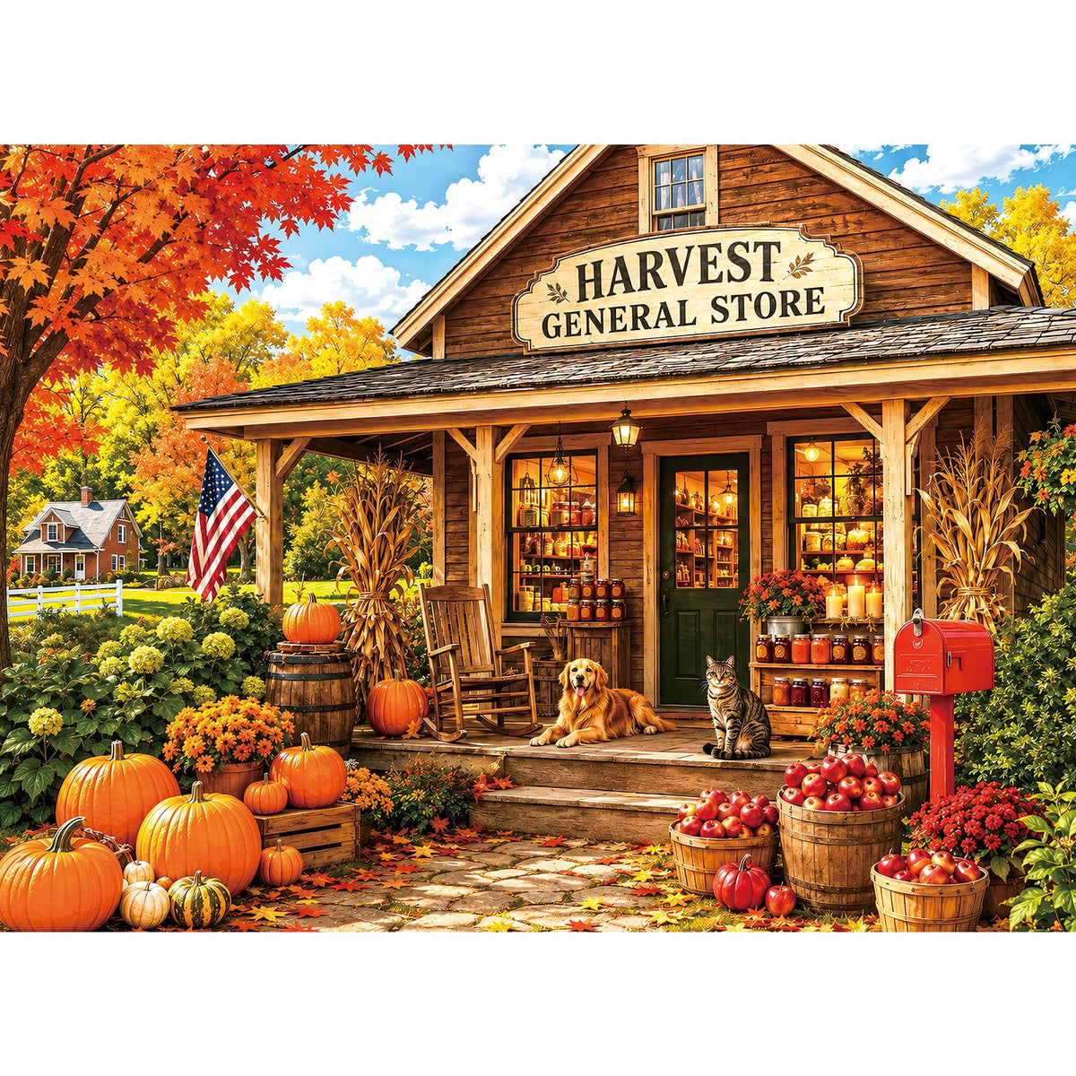 Jigsaw Puzzle for Adults 500 Pieces – 500 Piece Puzzle with Scenic Cabin, Interlocking Adult Puzzles, Letter Clues, Home Decor Gift | 20.5 x 15 in