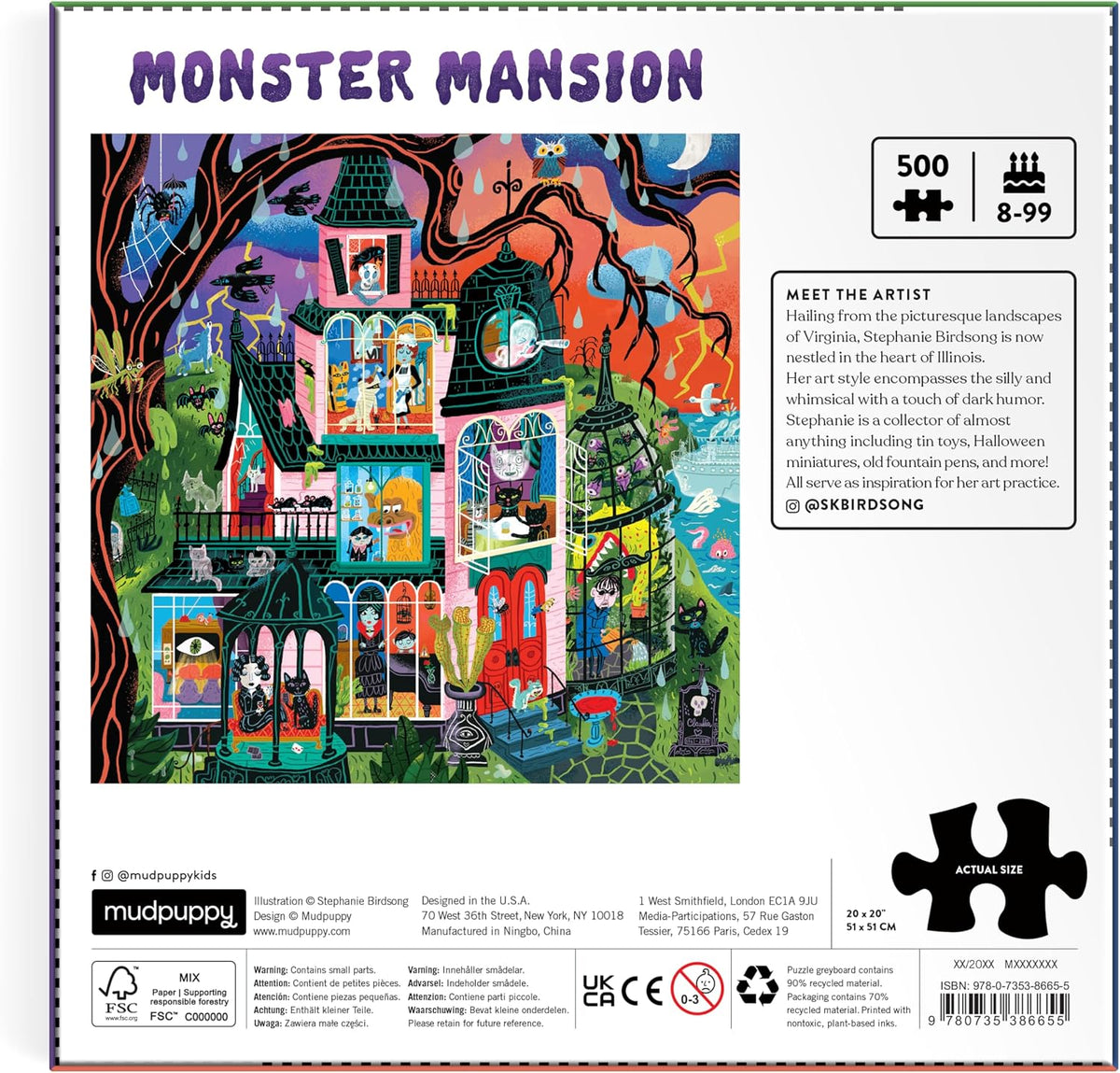 Mudpuppy - Monster Mansion 500 Piece Jigsaw Puzzle