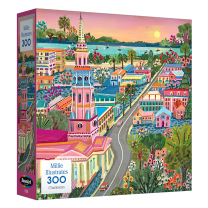 RoseArt - Millie Illustrates - Amsterdam - 300 Piece Jigsaw Puzzle – Vibrant Cityscape Artwork, Fun & Challenging Puzzle for Adults