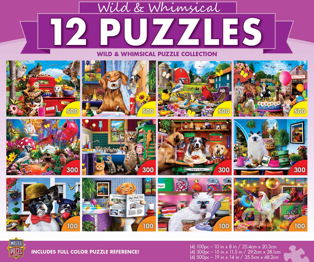 MasterPieces - Jigsaw Puzzle 12-Pack Bundle Set, Artist Gallery Collection Series 2 Landscape and Animal Puzzles, Family Fun for Adults and Kids
