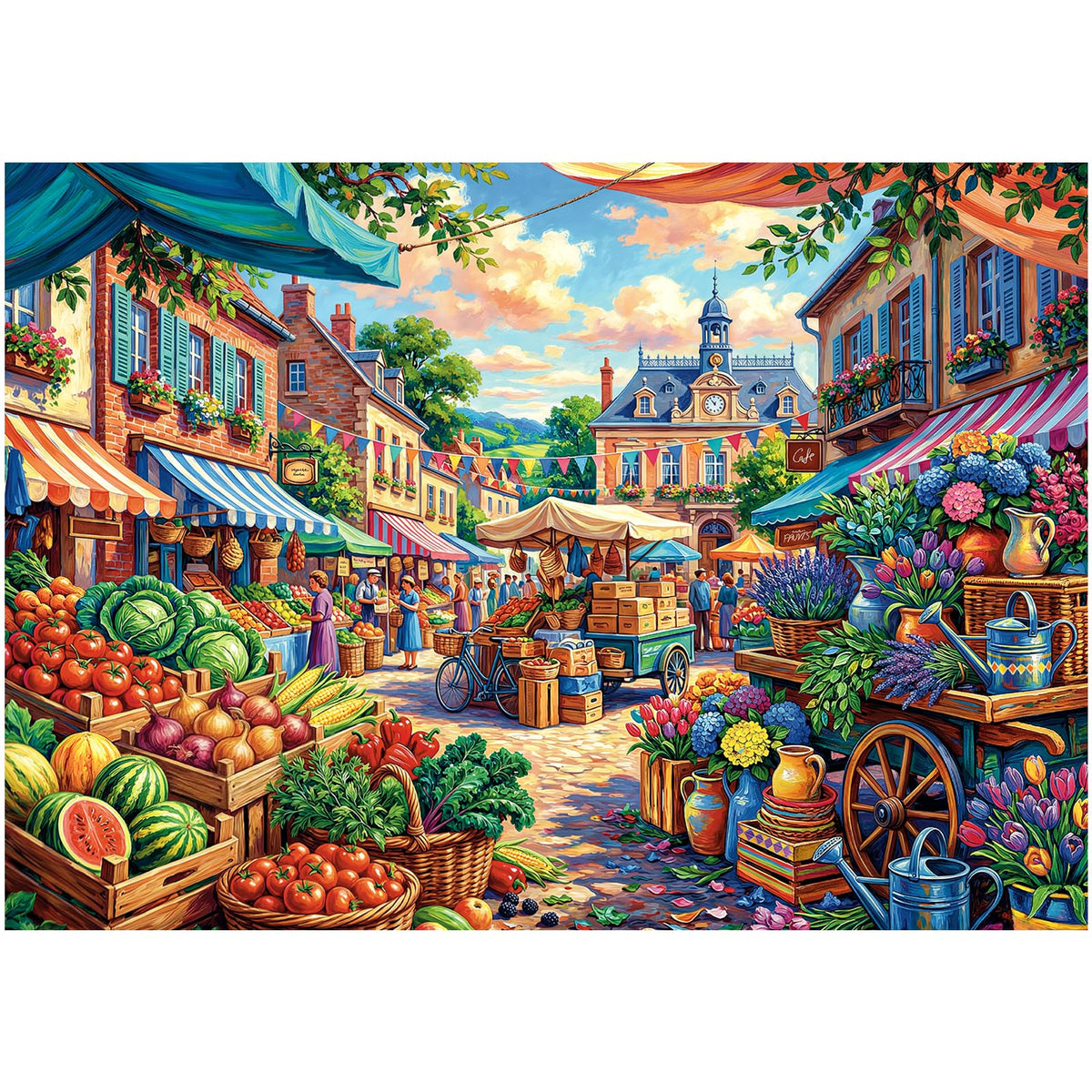 Vintage Paint Hummingbird Flower 1000 Piece Puzzles for Adults