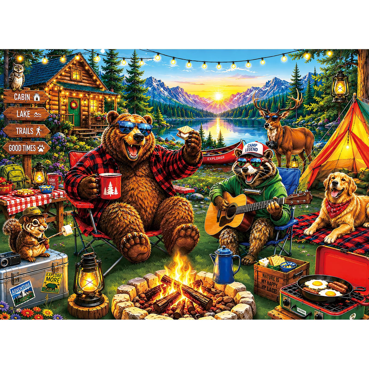 Jigsaw Puzzle for Adults 500 Pieces – 500 Piece Puzzle with Scenic Cabin, Interlocking Adult Puzzles, Letter Clues, Home Decor Gift | 20.5 x 15 in