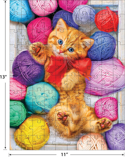 RoseArt - Kodak Premium - Cuddly Yarn Box - 100 Piece Jigsaw Puzzle for Adults
