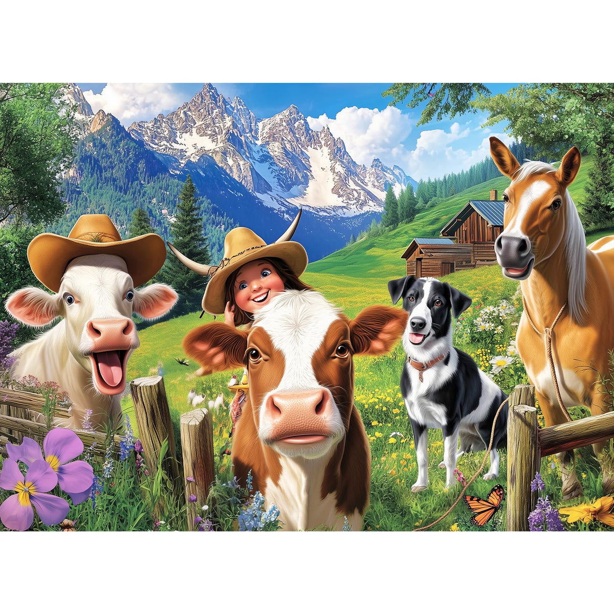 300 Piece Jigsaw Puzzle for Adults, Fun at The Amusement Park Dog Puzzles