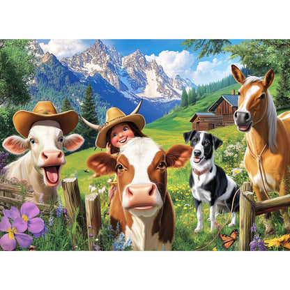 300 Piece Jigsaw Puzzle for Adults, Fun at The Amusement Park Dog Puzzles