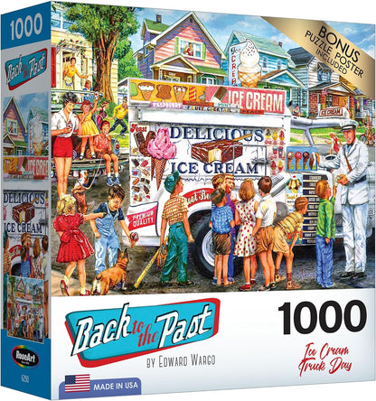 RoseArt - Back to The Past - Ice Cream Truck Day - 1000 Piece Jigsaw Puzzle for Adults