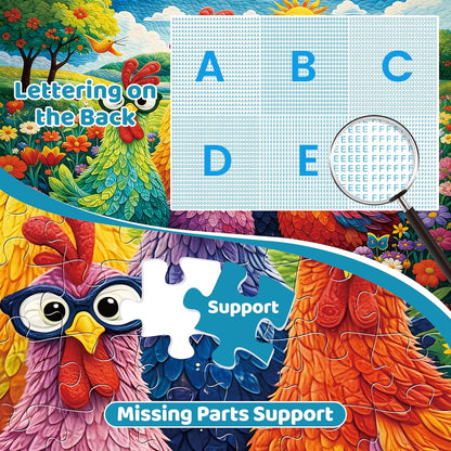 Puzzles for Adults 500 Pieces,Colorful Chicken Jigsaw Puzzle for Adults