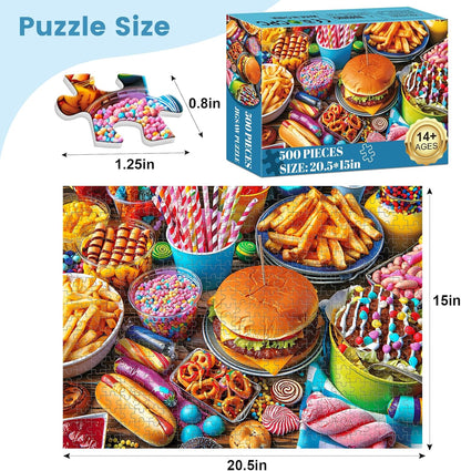 500 Piece Puzzle for Adults, Hamburger Jigsaw Puzzles 500 Pieces