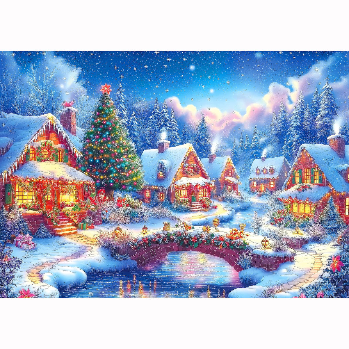 Halloween Haunted House 1000 Piece Jigsaw Puzzle for Adults Spooky Ghosts & Pumpkins Gothic Mansion Challenging 1000-Piece Puzzle with Poster - Fun Adult Puzzle Game for Game Night (27"x20")