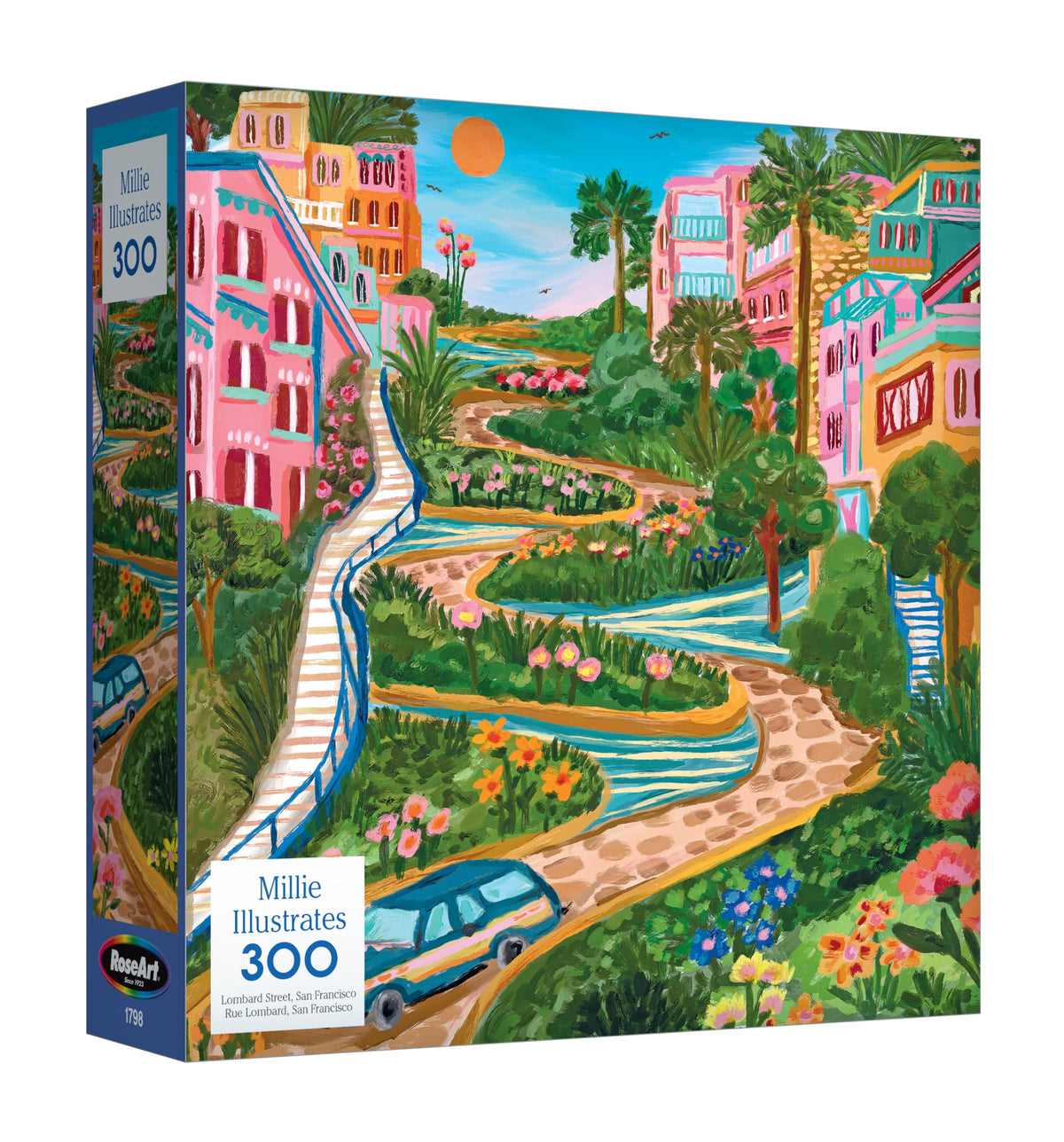 RoseArt - Millie Illustrates - Amsterdam - 300 Piece Jigsaw Puzzle – Vibrant Cityscape Artwork, Fun & Challenging Puzzle for Adults