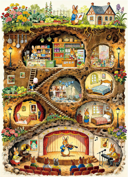 HUADADA Puzzles for Adults 1000 Pieces-Rabbit House Puzzles