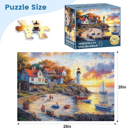 1000 Pieces Puzzles for Adults, Fall Seaside Puzzle 1000 Pieces