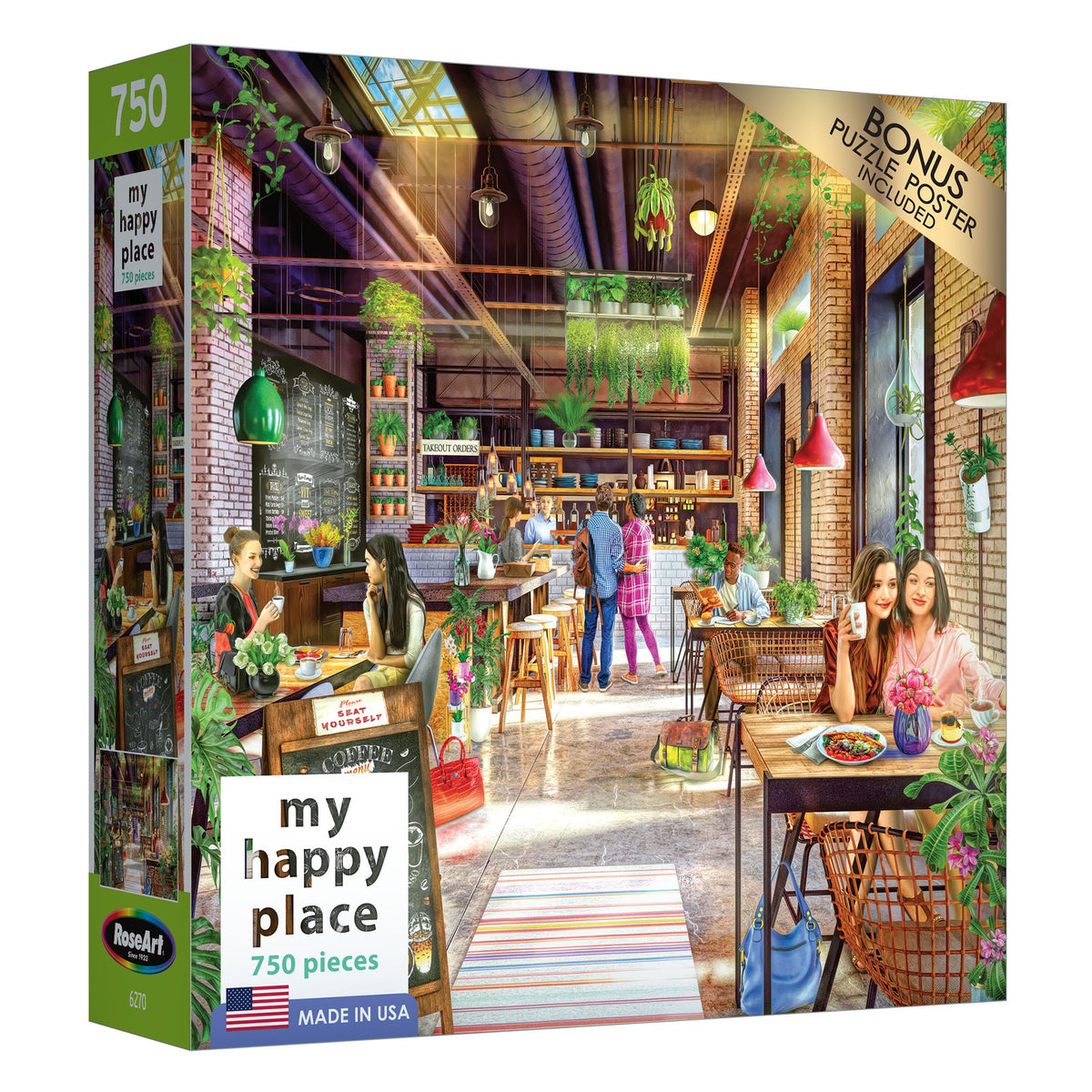 RoseArt My Happy Place Boho Coffeeshop 750 Piece Jigsaw Puzzle