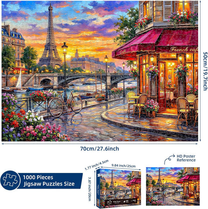 1000 Piece Puzzle for Adults, Scenic Eiffel Tower Jigsaw Puzzles