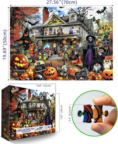 MINIWAN Halloween 1000 Piece Jigsaw Puzzle for Adults, 27.5" x 19.7"