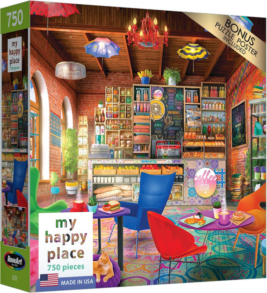 RoseArt My Happy Place Boho Coffeeshop 750 Piece Jigsaw Puzzle