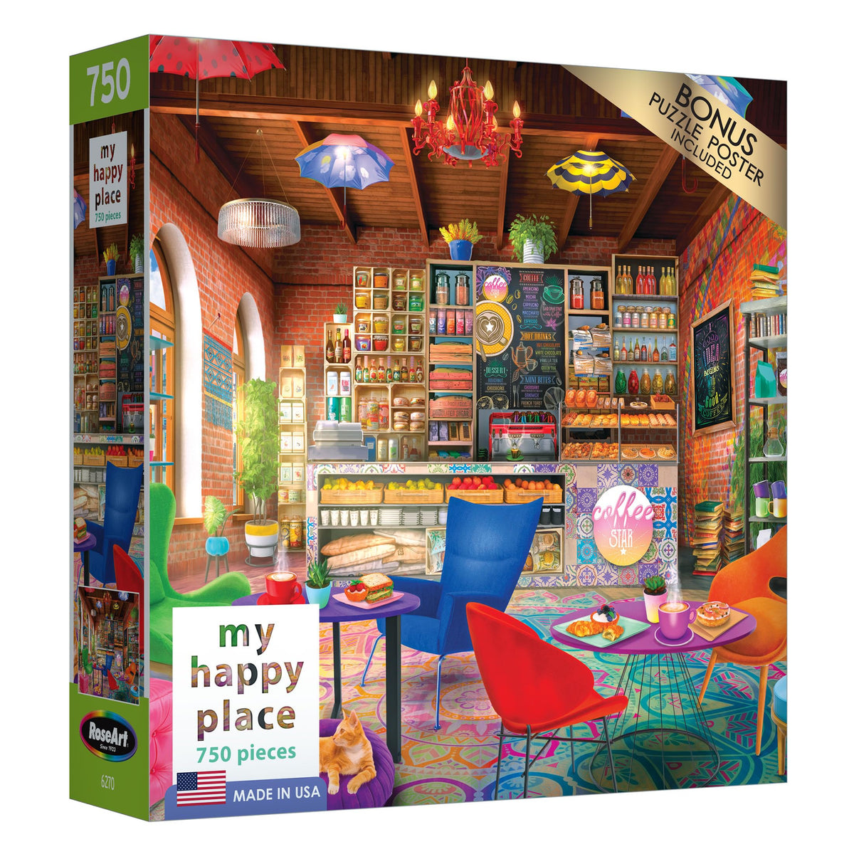 RoseArt My Happy Place Boho Coffeeshop 750 Piece Jigsaw Puzzle