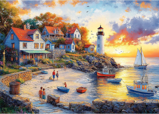 1000 Pieces Puzzles for Adults, Fall Seaside Puzzle 1000 Pieces
