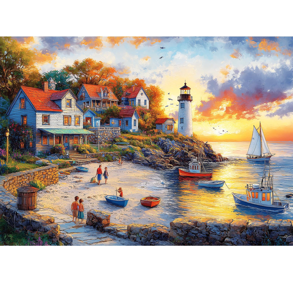 1000 Pieces Puzzles for Adults, Fall Seaside Puzzle 1000 Pieces