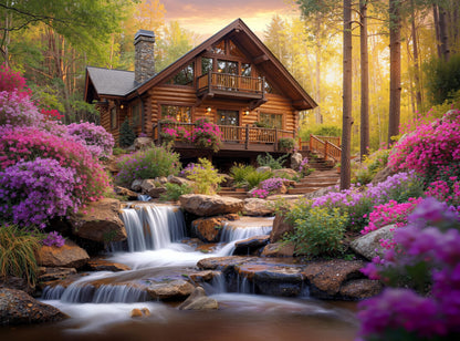 Adult Jigsaw Puzzle 1000 Piece Mountain Cabin
