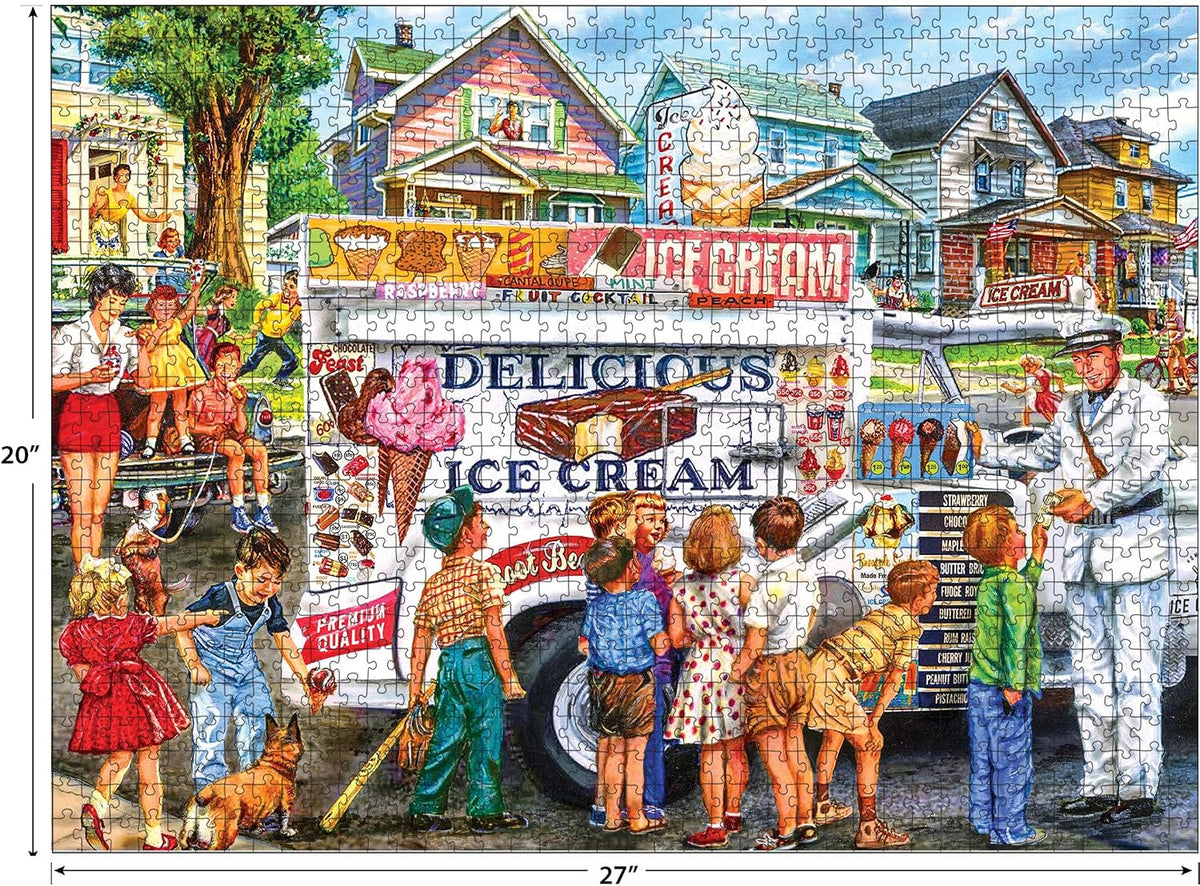 RoseArt - Back to The Past - Ice Cream Truck Day - 1000 Piece Jigsaw Puzzle for Adults