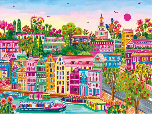 RoseArt - Millie Illustrates - Amsterdam - 300 Piece Jigsaw Puzzle – Vibrant Cityscape Artwork, Fun & Challenging Puzzle for Adults