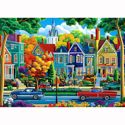 Halloween Haunted House 1000 Piece Jigsaw Puzzle for Adults Spooky Ghosts & Pumpkins Gothic Mansion Challenging 1000-Piece Puzzle with Poster - Fun Adult Puzzle Game for Game Night (27"x20")