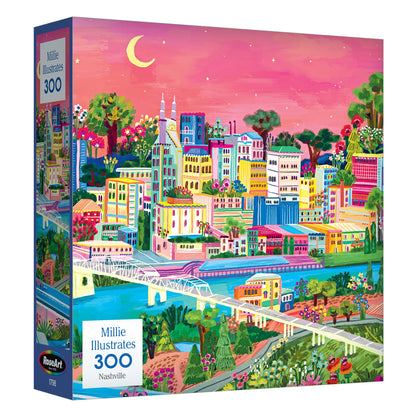 RoseArt - Millie Illustrates - Amsterdam - 300 Piece Jigsaw Puzzle – Vibrant Cityscape Artwork, Fun & Challenging Puzzle for Adults