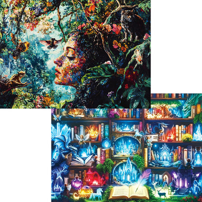 Puzzles for Adults 1000 Pieces, 2 Pack Unique 1000 Piece Lake and Night View Jigsaw Puzzles, Premium Scenic Landscape Puzzles & Nature Theme for Challenging Game Night