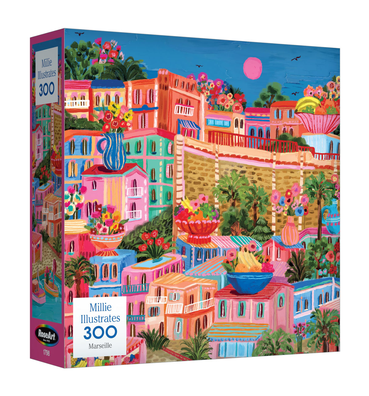 RoseArt - Millie Illustrates - Amsterdam - 300 Piece Jigsaw Puzzle – Vibrant Cityscape Artwork, Fun & Challenging Puzzle for Adults