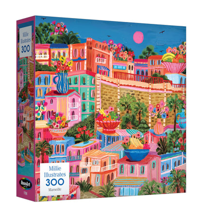 RoseArt - Millie Illustrates - Amsterdam - 300 Piece Jigsaw Puzzle – Vibrant Cityscape Artwork, Fun & Challenging Puzzle for Adults